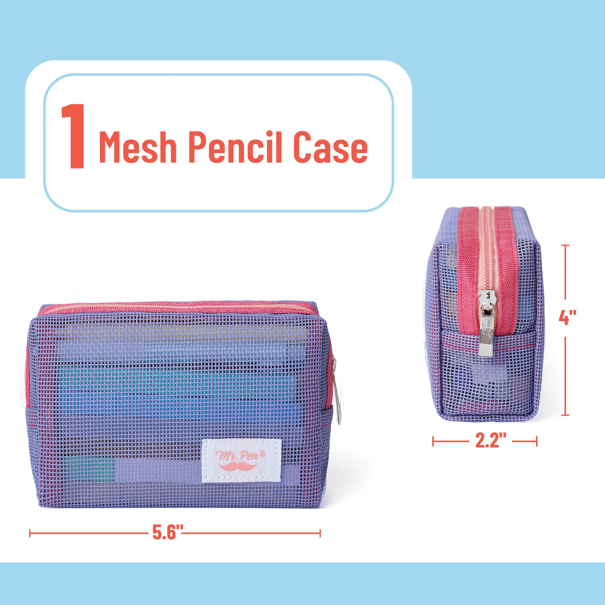 Mesh Pencil Case, Purple