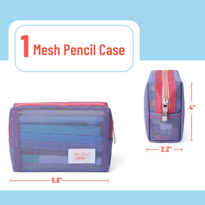 Mesh Pencil Case, Purple