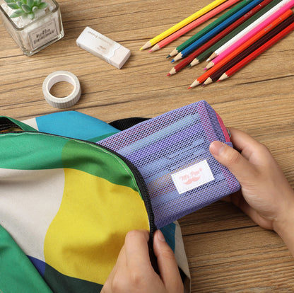 Mesh Pencil Case, Purple