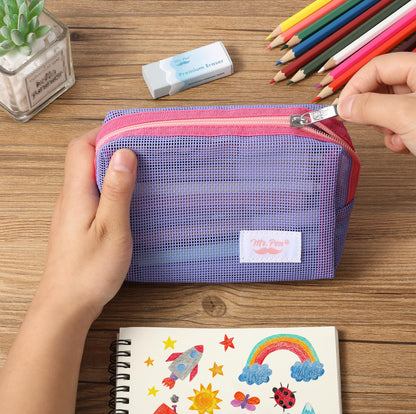 Mesh Pencil Case, Purple